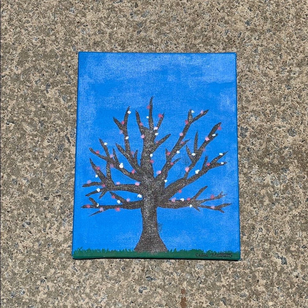 Beautiful painting of cherry blossom tree